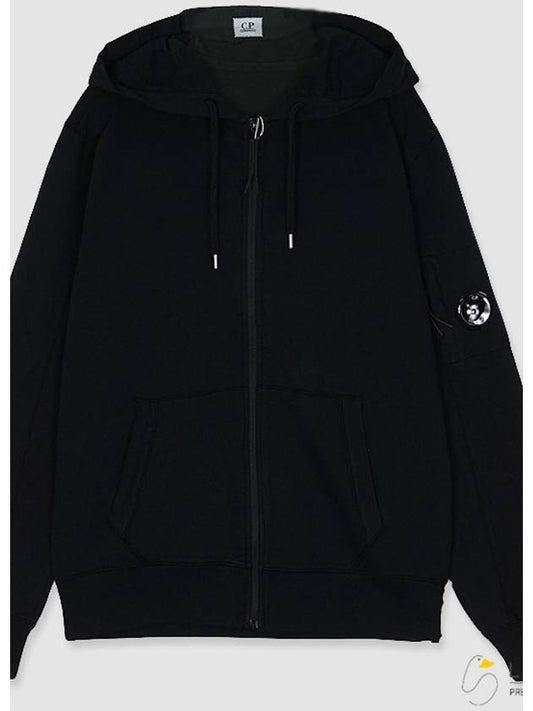 Light Fleece Zip Up Hoodie Black - CP COMPANY - BALAAN 2