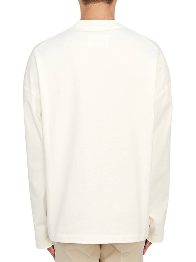 Logo Print Cotton Long Sleeve T-Shirt White - JIL SANDER - BALAAN 5