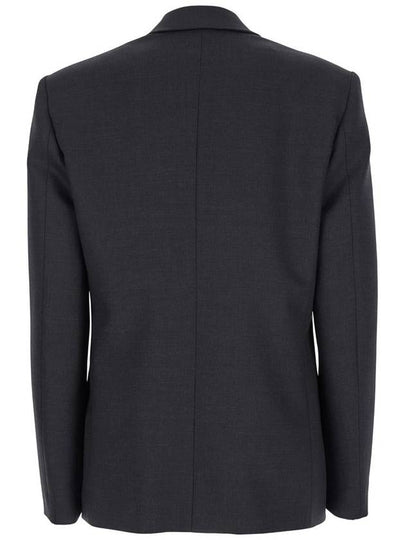 Grey Single-Breasted Jacket With A Single Button In Wool Blend Woman - PHILOSOPHY DI LORENZO SERAFINI - BALAAN 2