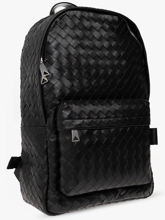 Intrecciato Medium Calfskin Backpack Black - BOTTEGA VENETA - BALAAN 5