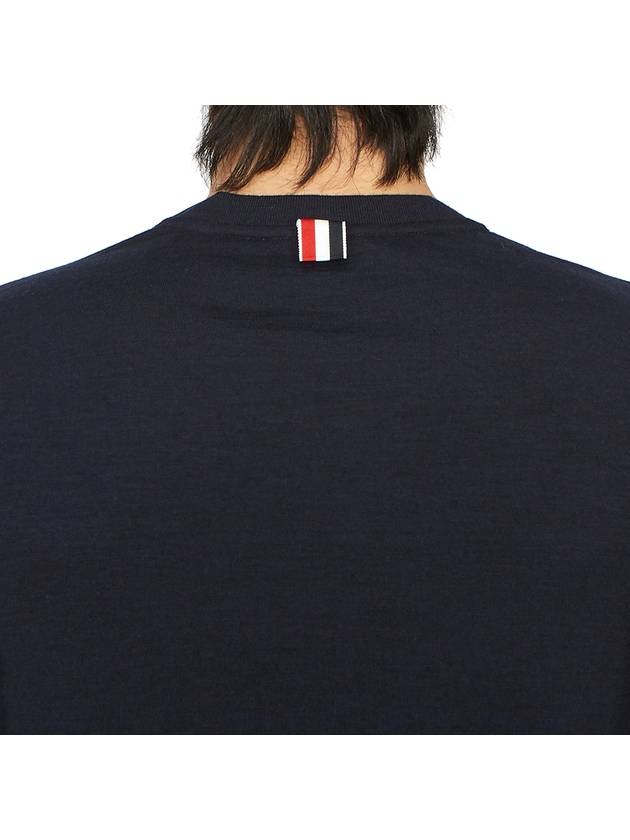 Wool Jersey 4-Bar Long Sleeve T-Shirt Navy - THOM BROWNE - BALAAN 7