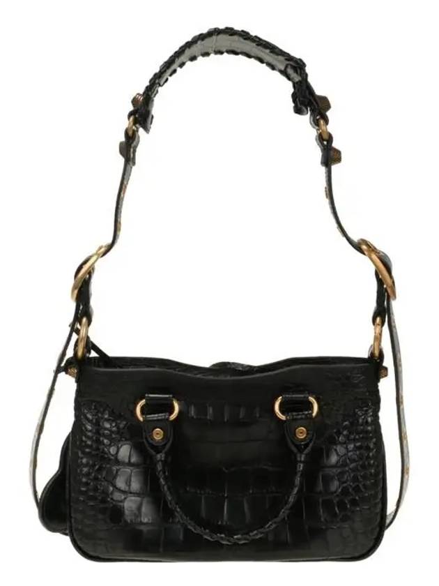 Neo Cagole Small Crocodile Embossed Leather Tote Bag Black - BALENCIAGA - BALAAN 4