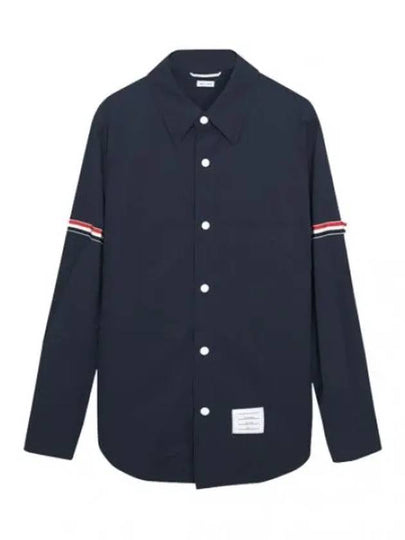 Three Stripes Armband Nylon Long Sleeve Shirt Navy - THOM BROWNE - BALAAN 2