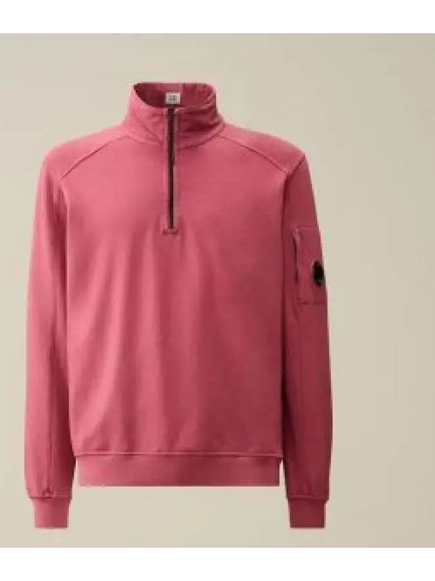 Light Fleece Half Zip-Up Sweatshirt Pink - CP COMPANY - BALAAN 2