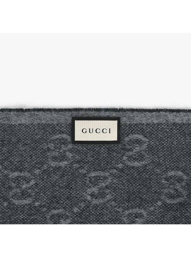 GG Web Wool Muffler Grey - GUCCI - BALAAN 5