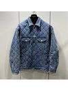 46 Men s Jacquard Oversized Quilted Padded Denim Trucker Jacket - BALENCIAGA - BALAAN 5