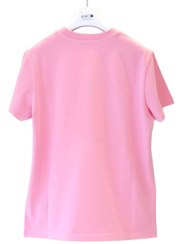 Embroidered Logo Cotton Short Sleeve T-Shirt Candy Pink - MONCLER - BALAAN 3