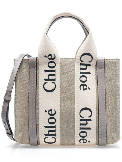 Woody Small Canvas Tote Bag Musk Grey - CHLOE - BALAAN 2