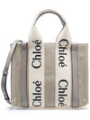 Woody Small Canvas Tote Bag Musk Grey - CHLOE - BALAAN 3