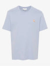 Chillax Fox Patch Regular Short Sleeve T-Shirt Blue - MAISON KITSUNE - BALAAN 2