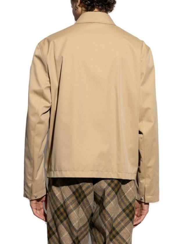 Embroidered Logo Harrington Jacket Beige - BURBERRY - BALAAN 3