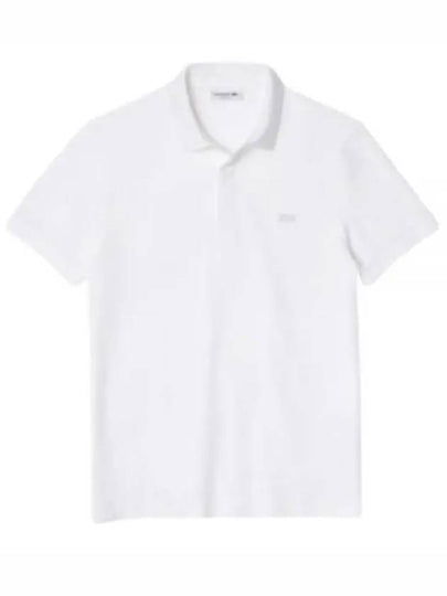 Men's Paris Regular Fit Stretch Cotton Pique Short Sleeve Polo Shirt White - LACOSTE - BALAAN 2