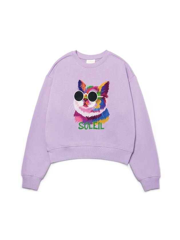 Brushed Options Fancy Light Cat Sweat Shirts LAVENDER - LE SOLEIL MATINEE - BALAAN 2