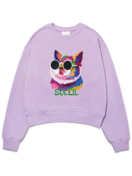 Brushed Options Fancy Light Cat Sweat Shirts LAVENDER - LE SOLEIL MATINEE - BALAAN 2