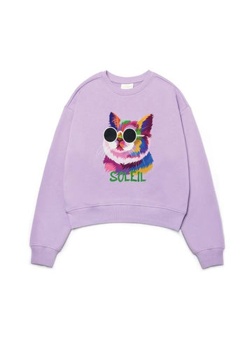 Brushed Options Fancy Light Cat Sweat Shirts LAVENDER - LE SOLEIL MATINEE - BALAAN 1