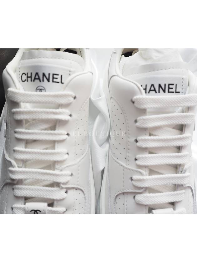 CC Logo Calfskin Low Top Sneakers White - CHANEL - BALAAN 8