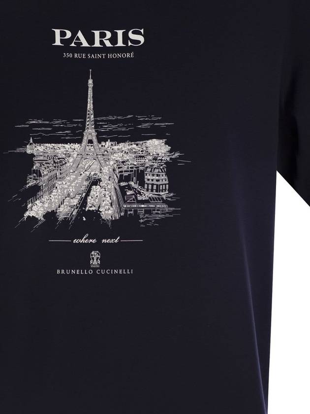 Paris T-shirt in cotton jersey - BRUNELLO CUCINELLI - BALAAN 4