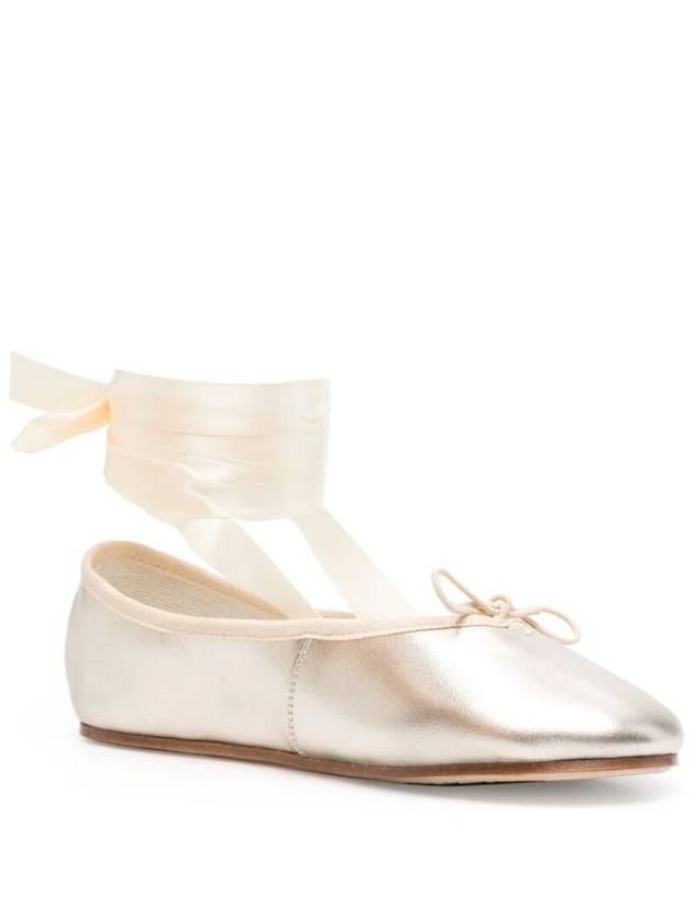 Bow Detail Leather Flat Shoes Metallic - REPETTO - BALAAN 5