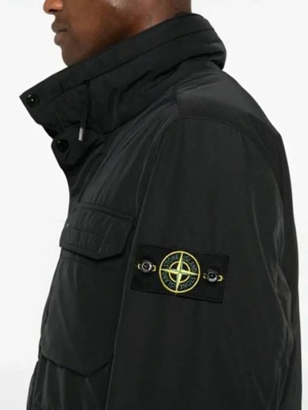 Polyester Micro Twill Zip Up Jacket Black - STONE ISLAND - BALAAN 5