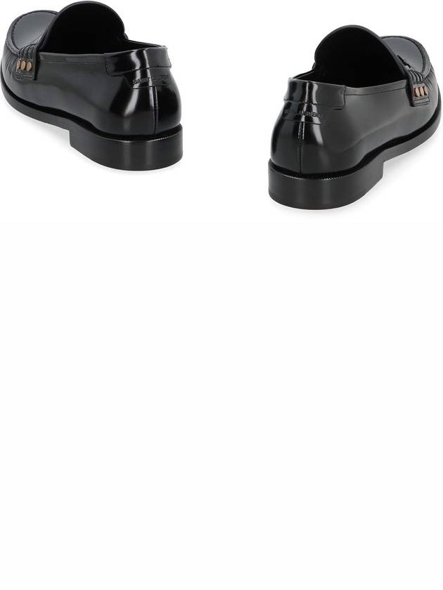 Monogram Penny Leather Loafer Black - SAINT LAURENT - BALAAN 5