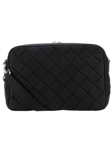 Medium Intrecciato Camera Cross Bag Black - BOTTEGA VENETA - BALAAN 1