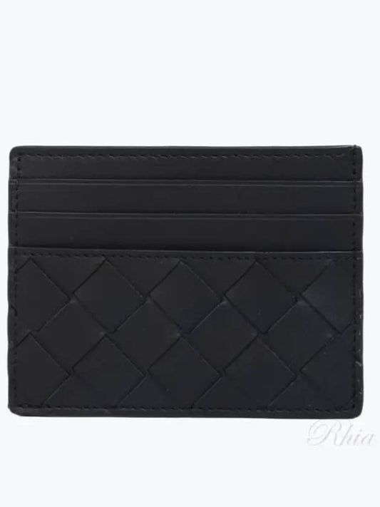 Intrecciato Leather Card Wallet Black - BOTTEGA VENETA - BALAAN 2