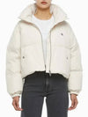 JEANS Women s Volume Neck Crop Down Puffer J225572 YBI - CALVIN KLEIN - BALAAN 1