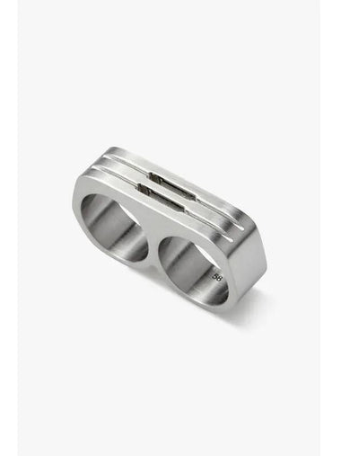 MEN Double Grill Brass Ring Silver - RICK OWENS - BALAAN 1