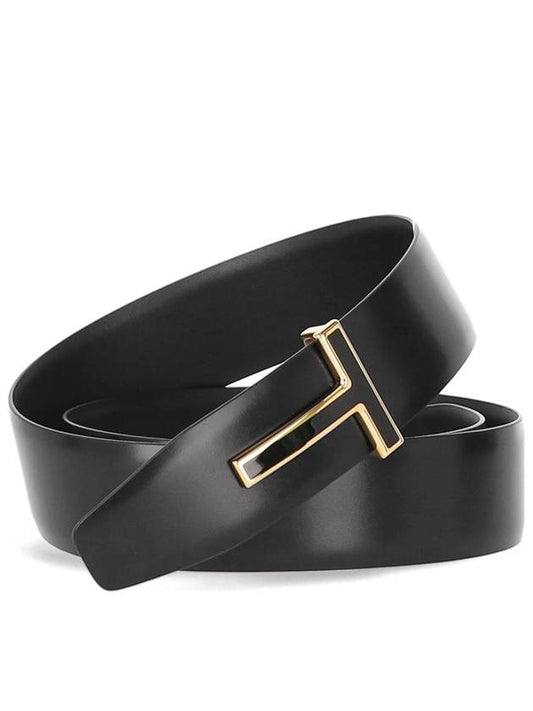 T-buckle reversible leather belt black - TOM FORD - BALAAN 2