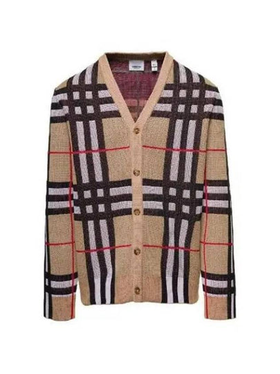 Check Technical Cotton Blend Cardigan Archive Beige - BURBERRY - BALAAN 2