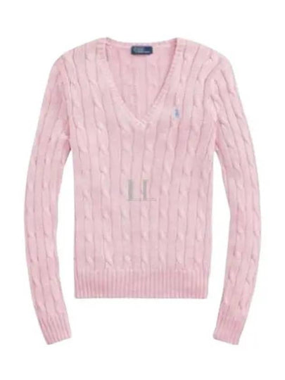 Women's Embroidered Logo Knit Top Pink - POLO RALPH LAUREN - BALAAN 2