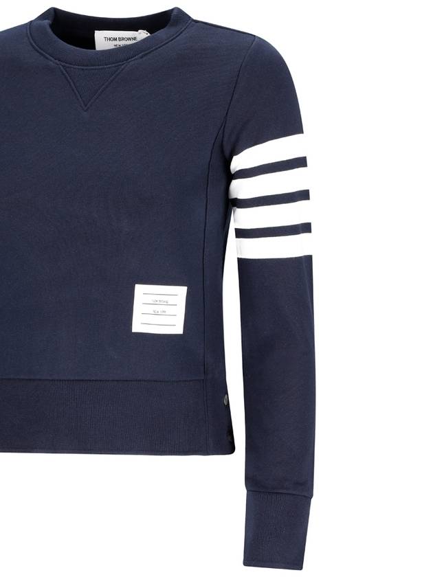 Engineered 4 Bar Stripe Loopback Jersey Knit Crewneck Sweatshirt Navy - THOM BROWNE - BALAAN 4