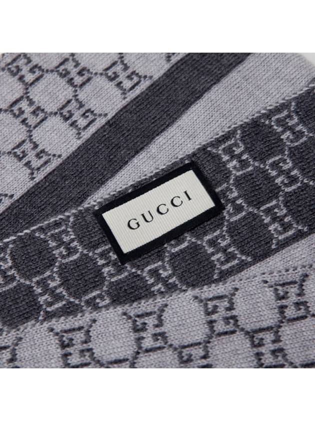 GG Two-Tone Wool Muffler Grey - GUCCI - BALAAN 6