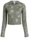 Wide Rib  Semi-Sheer Cardigan Seagrass Green - ACNE STUDIOS - BALAAN 2