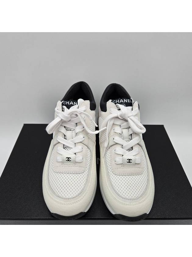 CC Logo Suede Tennis Low Top Sneakers Black - CHANEL - BALAAN 3