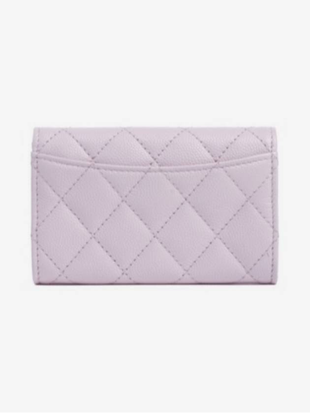 Classic Caviar Card Wallet Lilac AP0214 - CHANEL - BALAAN 5