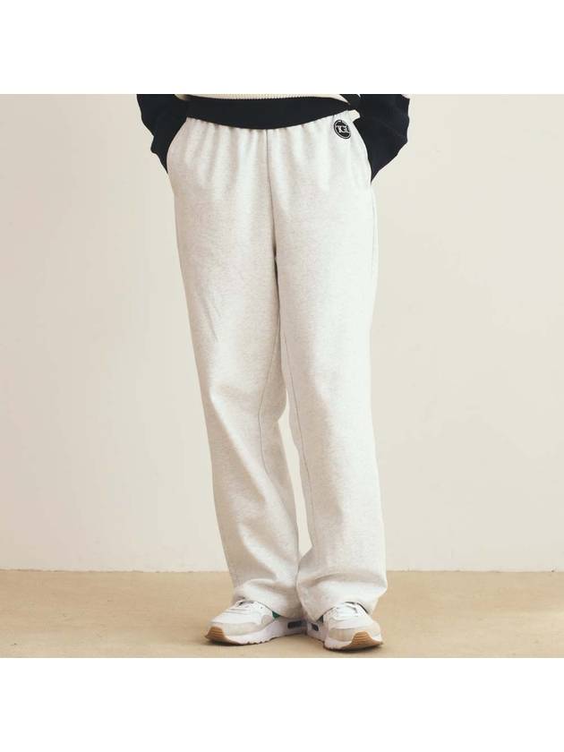 Relaxed Sweat Straight Pants White Melange Grey - THE GREEN LAB - BALAAN 3