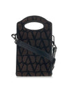 V Logo Mini Fabric Cross Bag Brown - VALENTINO - BALAAN 1