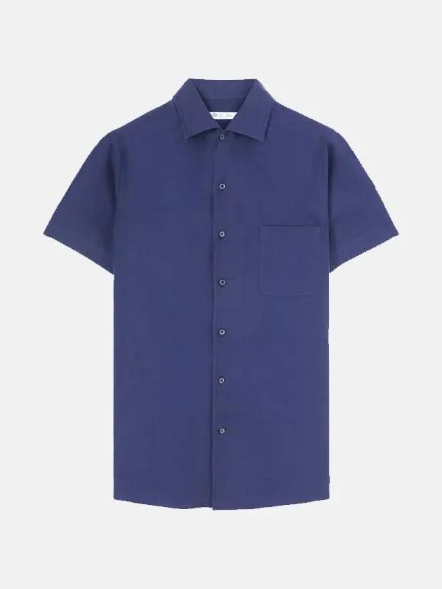 Andre Linen Short Sleeve Shirt Dark Eclipse - LORO PIANA - BALAAN 2