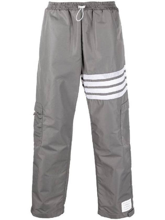 Men's Military Ripstop Mesh 4 Bar Track Pants Grey - THOM BROWNE - BALAAN 1