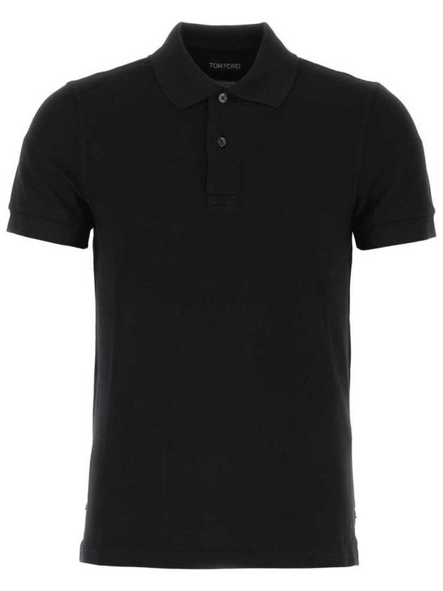 Short Sleeve Polo Shirt Black - TOM FORD - BALAAN 2