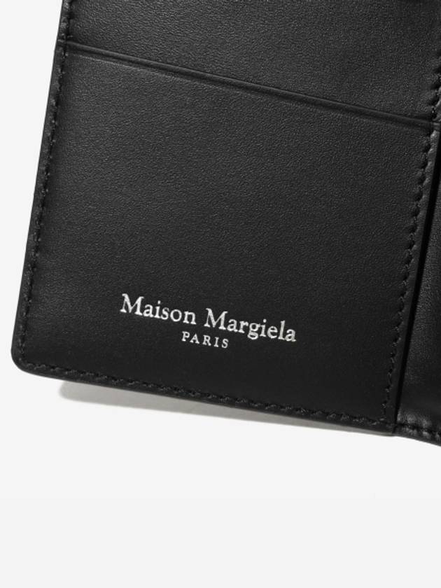 Stitched Bi-Fold Leather Card Wallet Black - MAISON MARGIELA - BALAAN 6