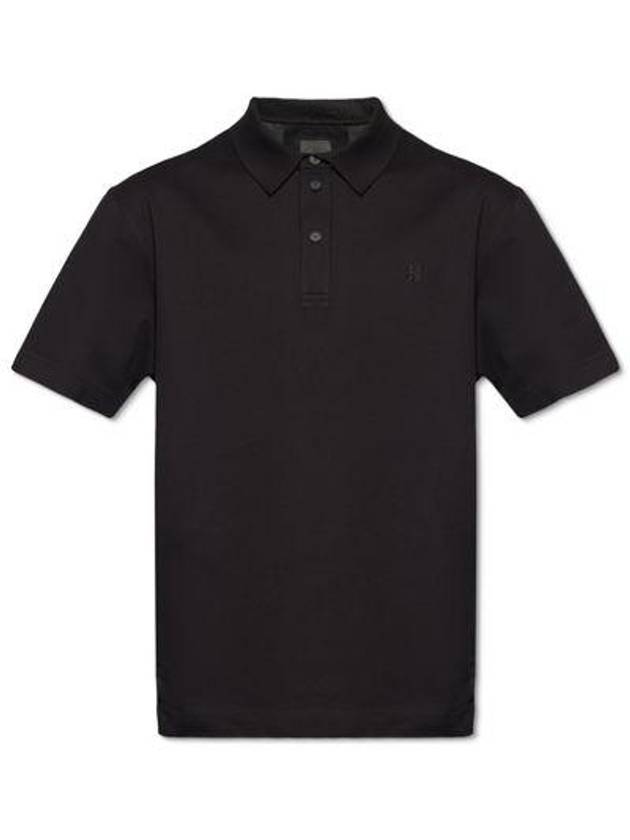 Embroidered Logo Cotton Polo Shirt Black - GIVENCHY - BALAAN 2