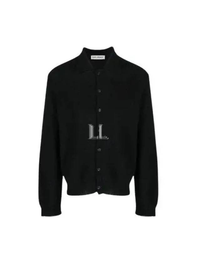 Men's Evening Polo Alpaca Cardigan Black - OUR LEGACY - BALAAN 2