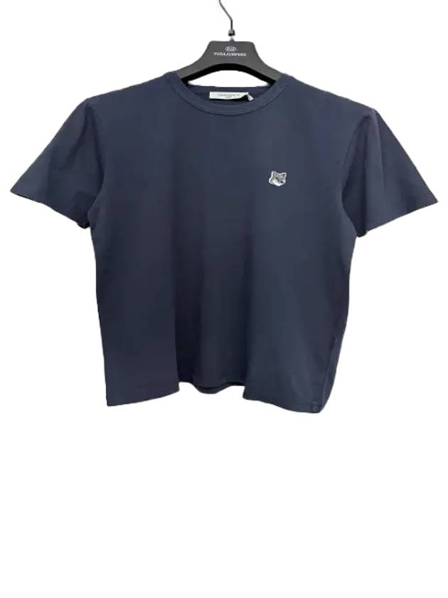 Grey Fox Head Patch Classic Short Sleeve T-Shirt Navy - MAISON KITSUNE - BALAAN 2