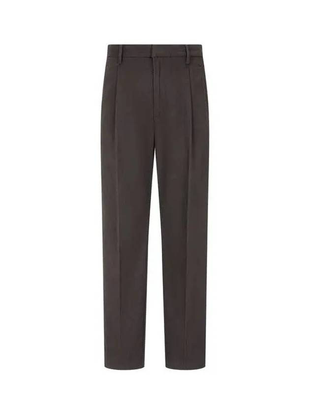 Men s One Tuck Pleated Pants Dark Brown 270020 - EMPORIO ARMANI - BALAAN 1