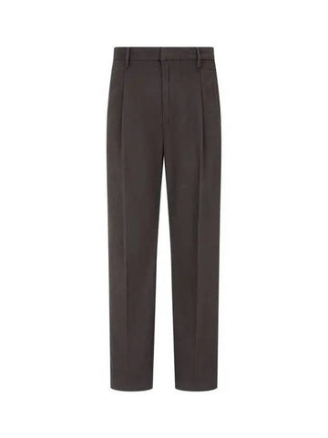 Men s One Tuck Pleated Pants Dark Brown 270020 - EMPORIO ARMANI - BALAAN 1