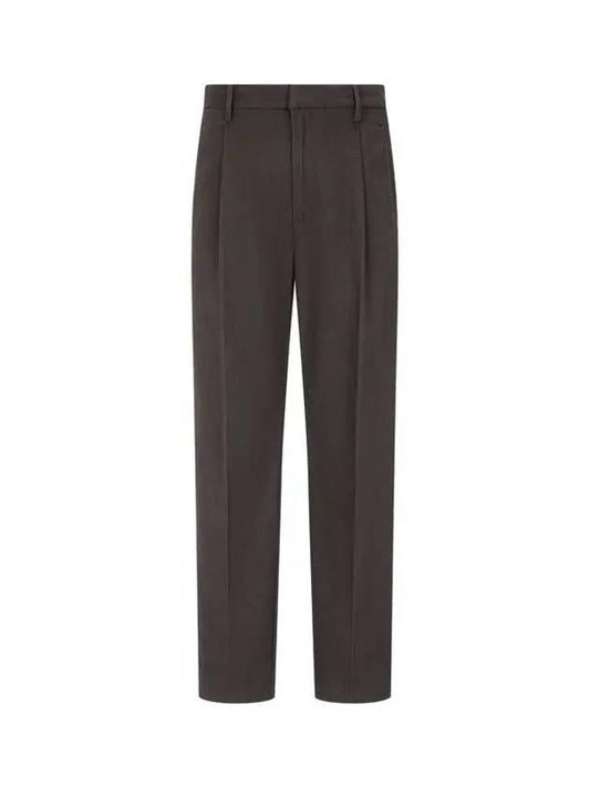 Men s One Tuck Pleated Pants Dark Brown 270020 - EMPORIO ARMANI - BALAAN 1