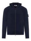 Wappen Padded Zipper Hooded Cotton Cardigan Navy - STONE ISLAND - BALAAN 1