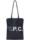 Laure 2.0 Printed Denim Tote Bag Indigo - A.P.C. - BALAAN 3